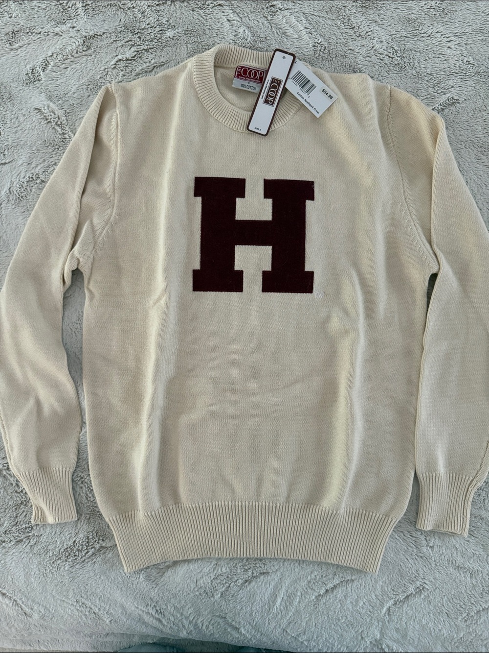 Harvard Coop H crewneck cotton sweater size small NWT